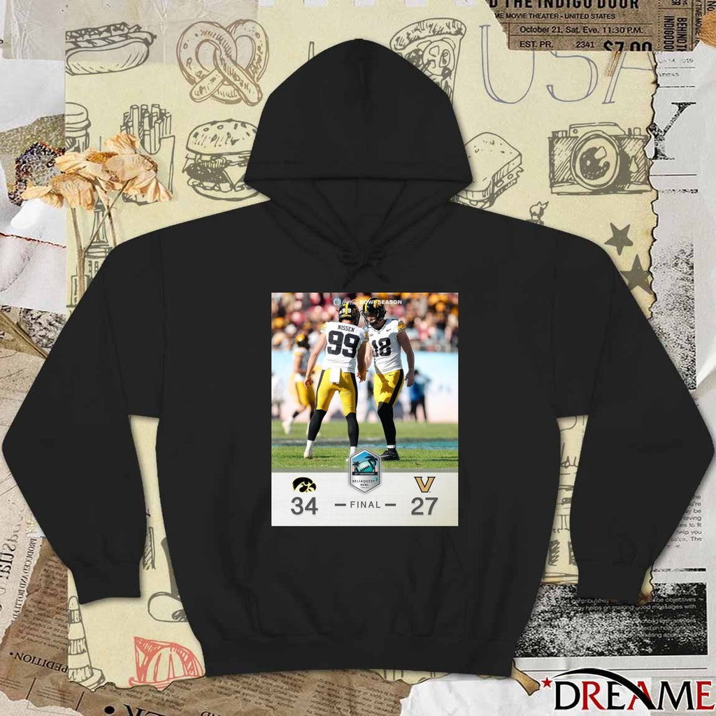 Coca Cola Bowl Season ReliaQuest Bowl Iowa Hawkeyes Vs Vanderbilt Commodores Final Score 34 – 27 Poster t-shirt