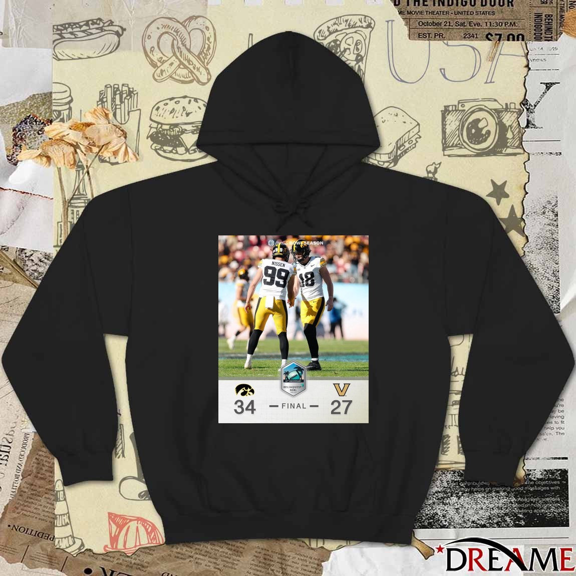 Coca Cola Bowl Season ReliaQuest Bowl Iowa Hawkeyes Vs Vanderbilt Commodores Final Score 34 – 27 Poster t-shirt