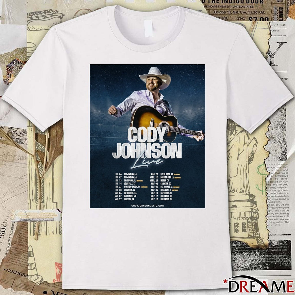 Cody Johnson Live 2026 February 06-07 Birmingham AL February 13 Champaign IL Poster t-shirt