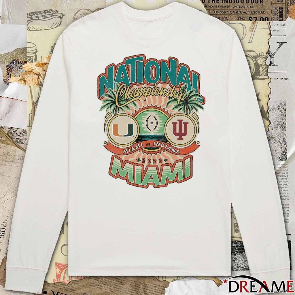 College Football Playoff 2026 National Championship Matchup Miami Vs Indiana t-shirt