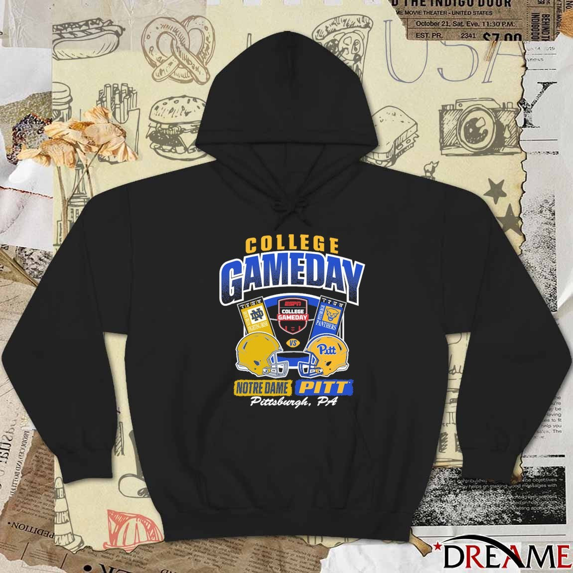 College GameDay Notre Dame Fighting Irish Vs Pittsburgh Panthers ESPN Pittsburgh PA 11 15 2025 Ticket t-shirt