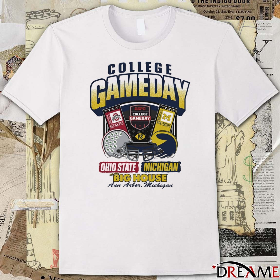 College Gameday Michigan Wolverines Vs Ohio State Live From The Big House Ann Arbor, Michigan t-shirt