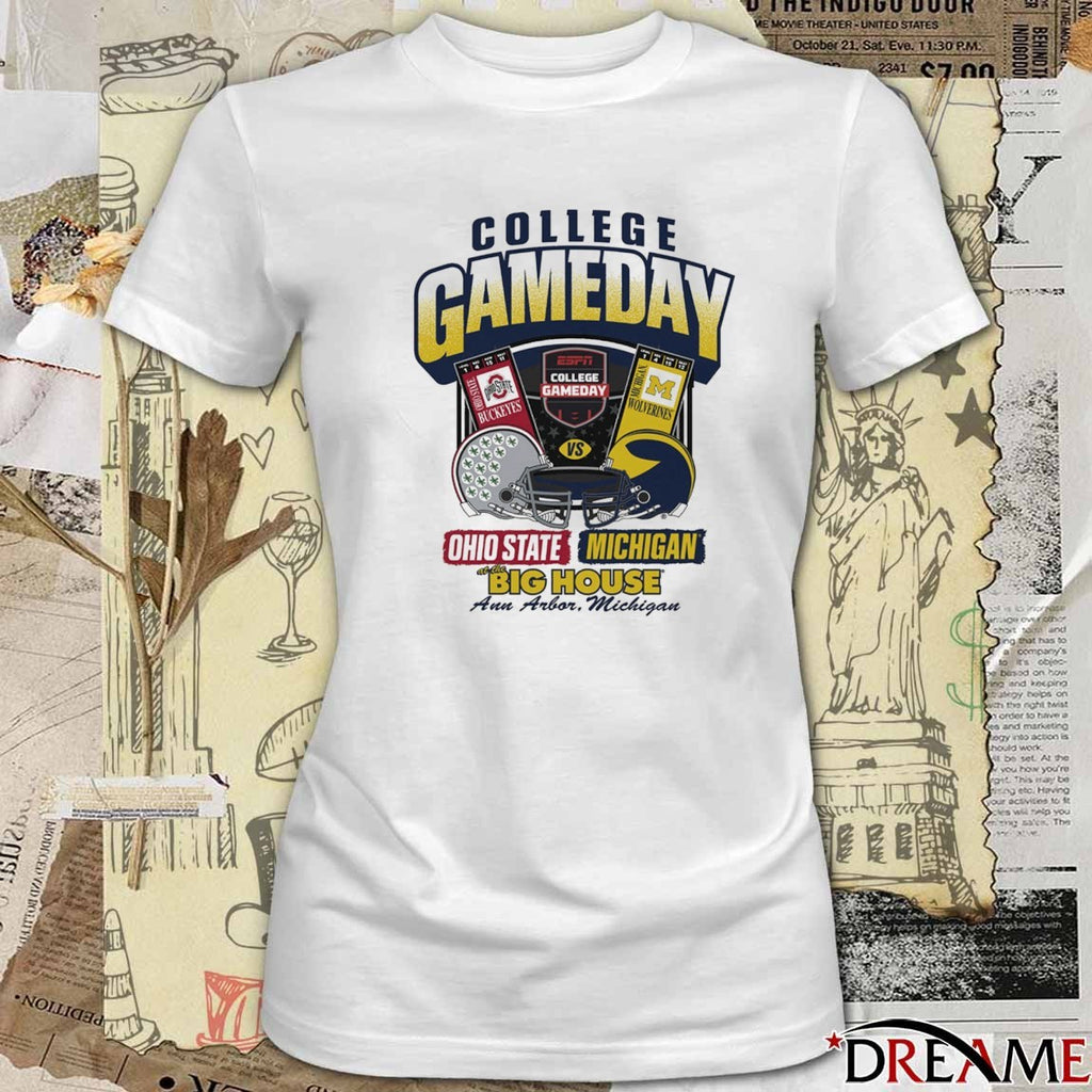 College Gameday Michigan Wolverines Vs Ohio State Live From The Big House Ann Arbor, Michigan t-shirt