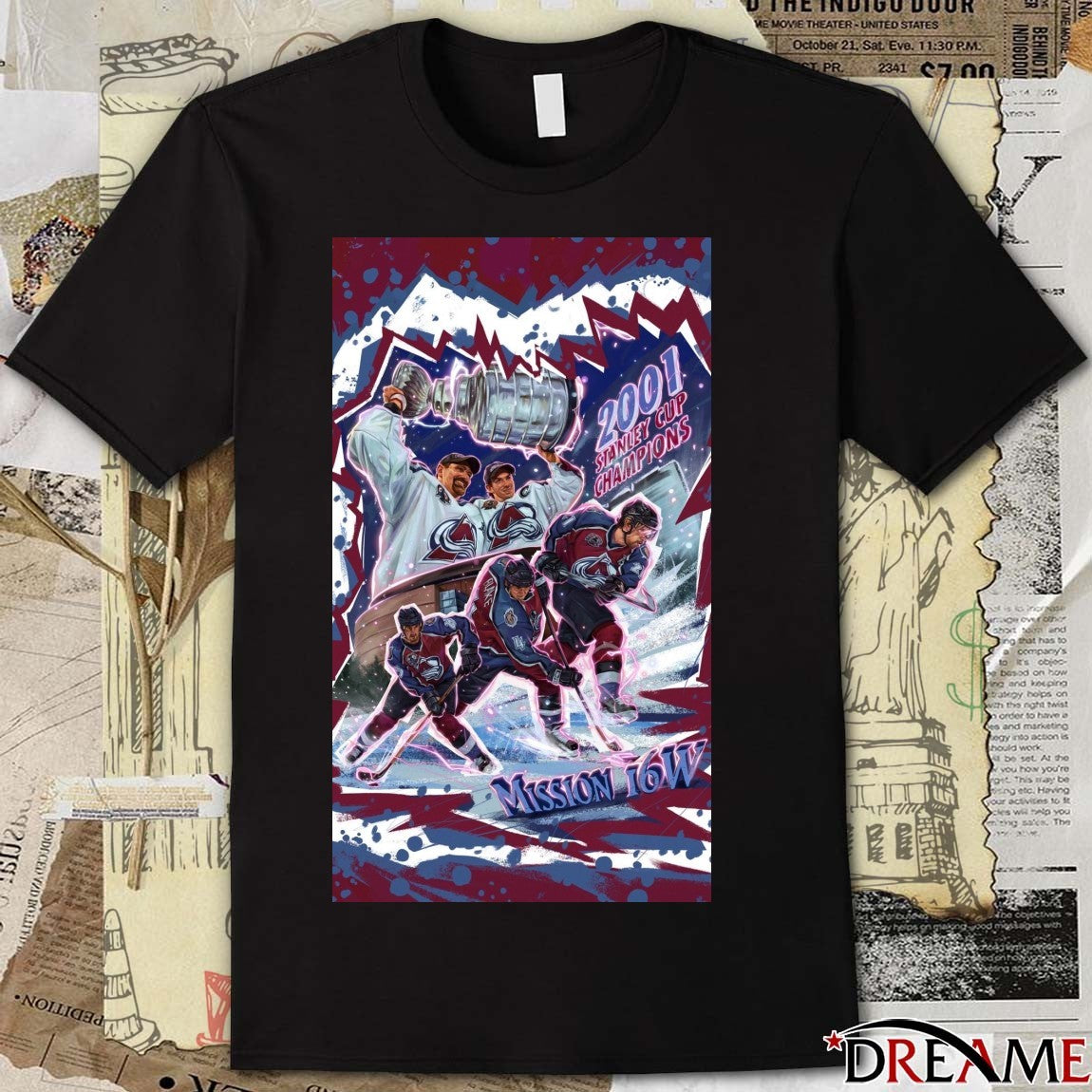Colorado Avalanche 2001 Stanley Cup Champions Mission 16W Poster t-shirt