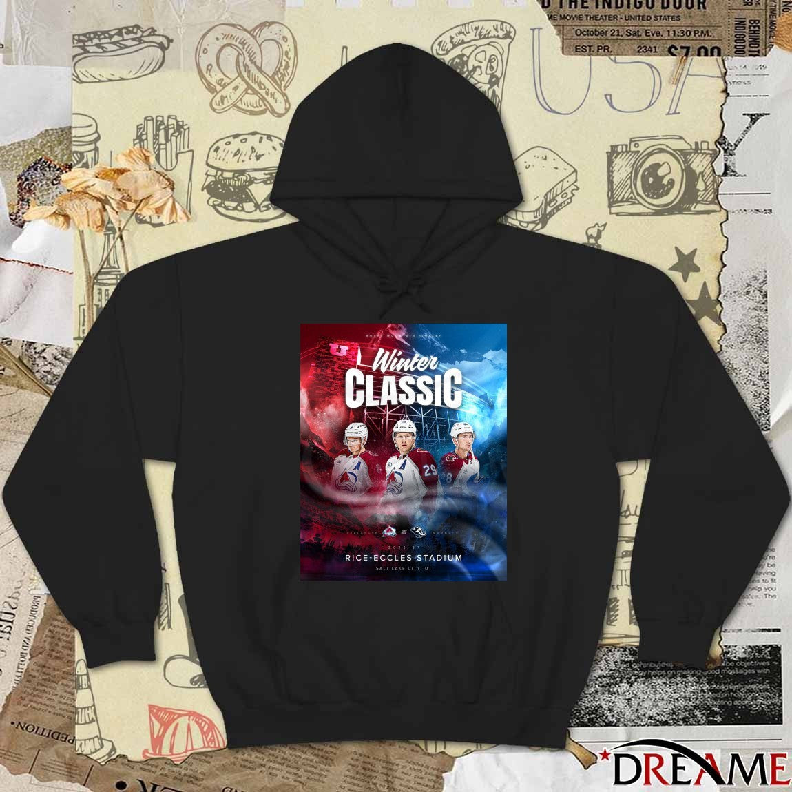 Colorado Avalanche vs. Utah Hockey Club Rocky Mountain Rivalry Winter Classic 2026-27 Rice-Eccles Stadium Poster t-shirt