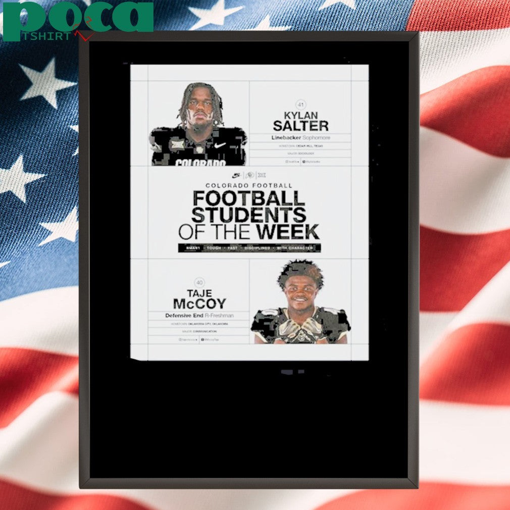 Colorado Buffaloes Linebacker Kylan Salter Defensive Taje Mccoy Are Football Students Of The Week T-shirt