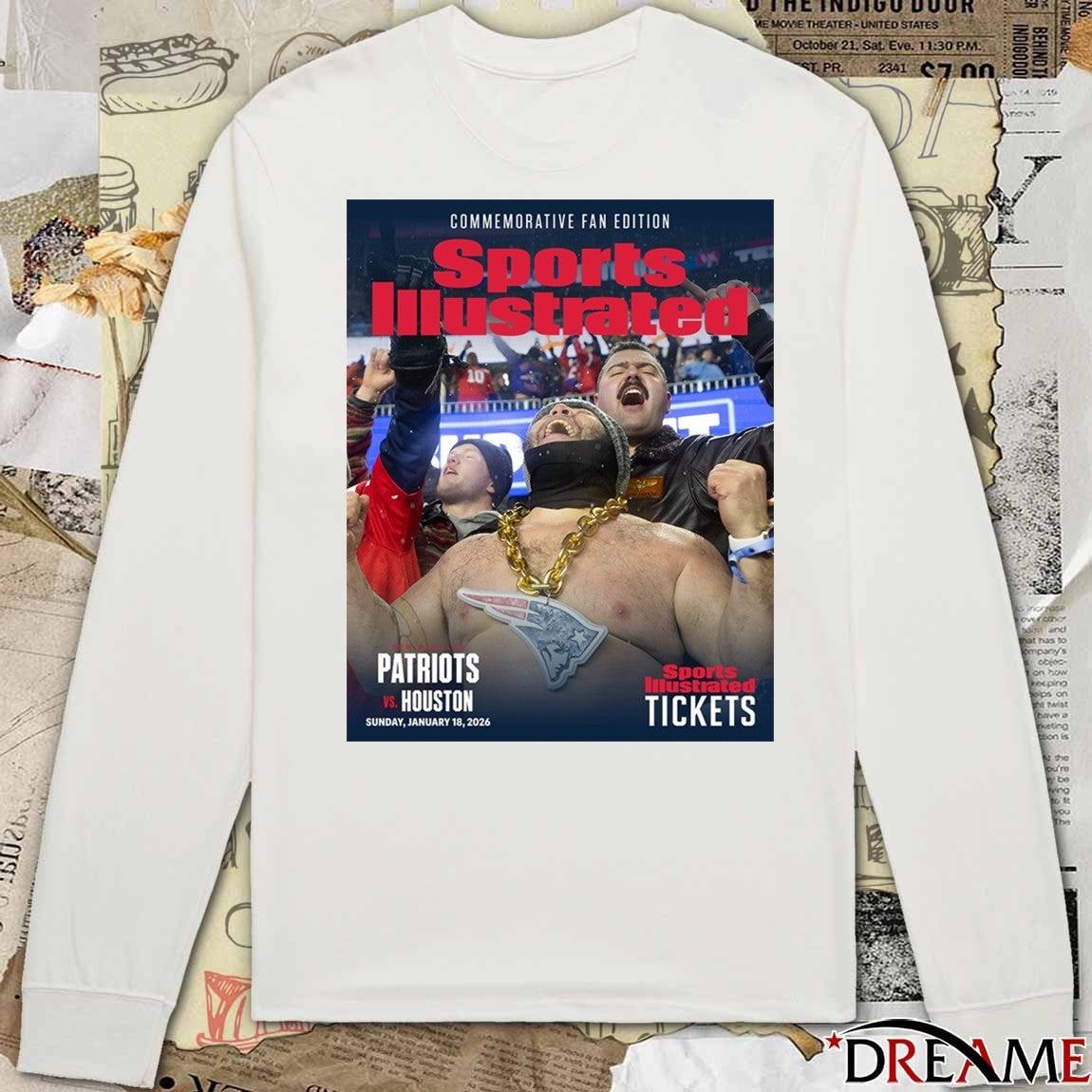 Commemorative Fan Edition Sports Illustrated Patriots Vs Houston January 18 2026 Poster t-shirt