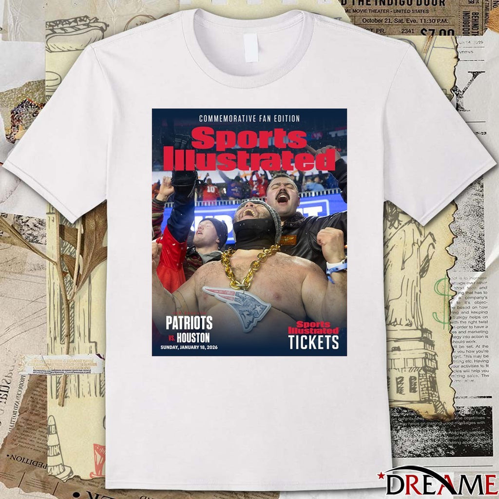 Commemorative Fan Edition Sports Illustrated Patriots Vs Houston January 18 2026 Poster t-shirt
