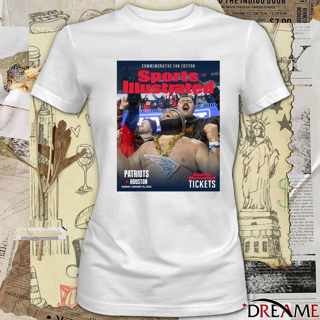 Commemorative Fan Edition Sports Illustrated Patriots Vs Houston January 18 2026 Poster t-shirt