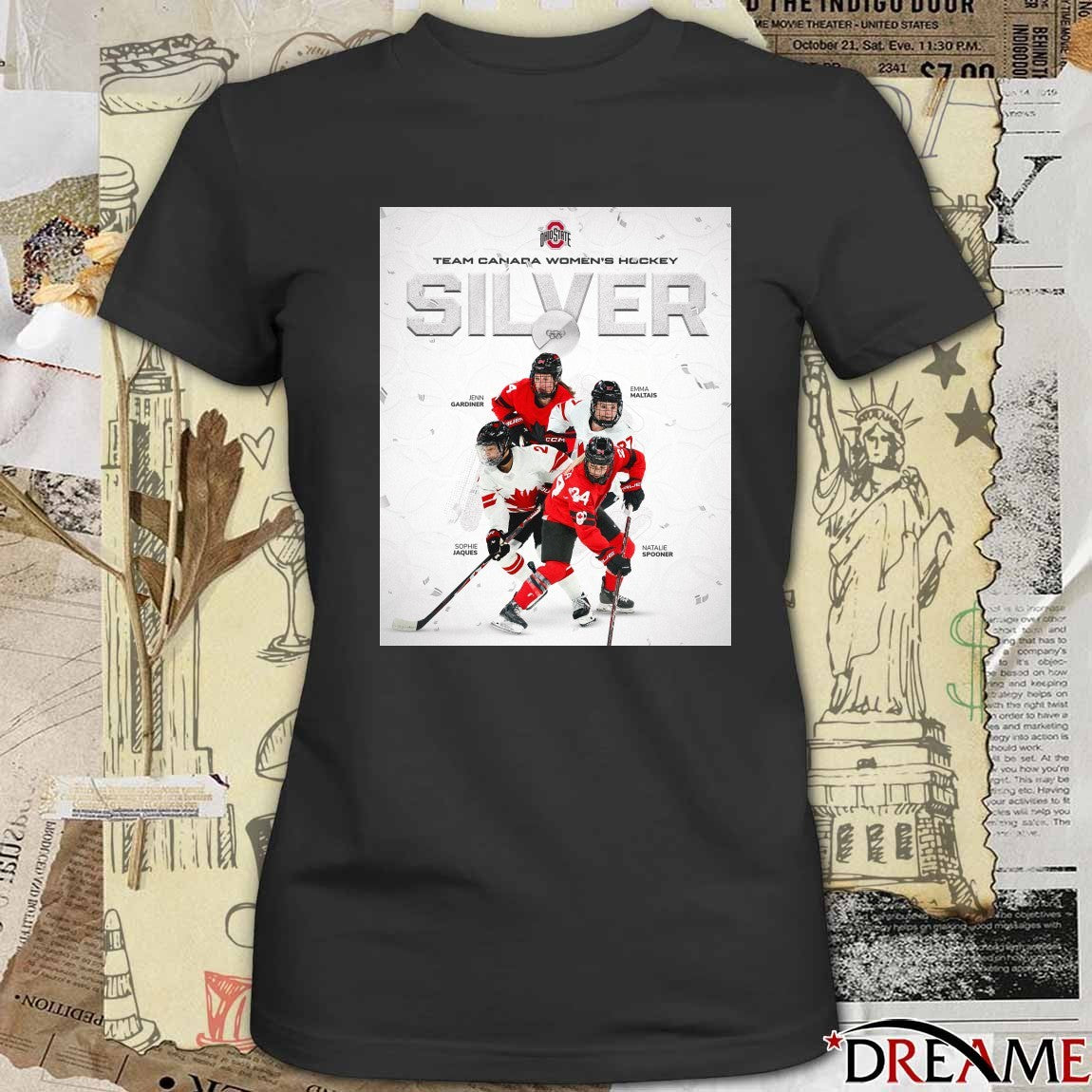 Congrats To Buckeyes Jenn Gardiner Sophie Jaques Emma Maltais And Natalie Spooner Silver Medal Hockey t-shirt