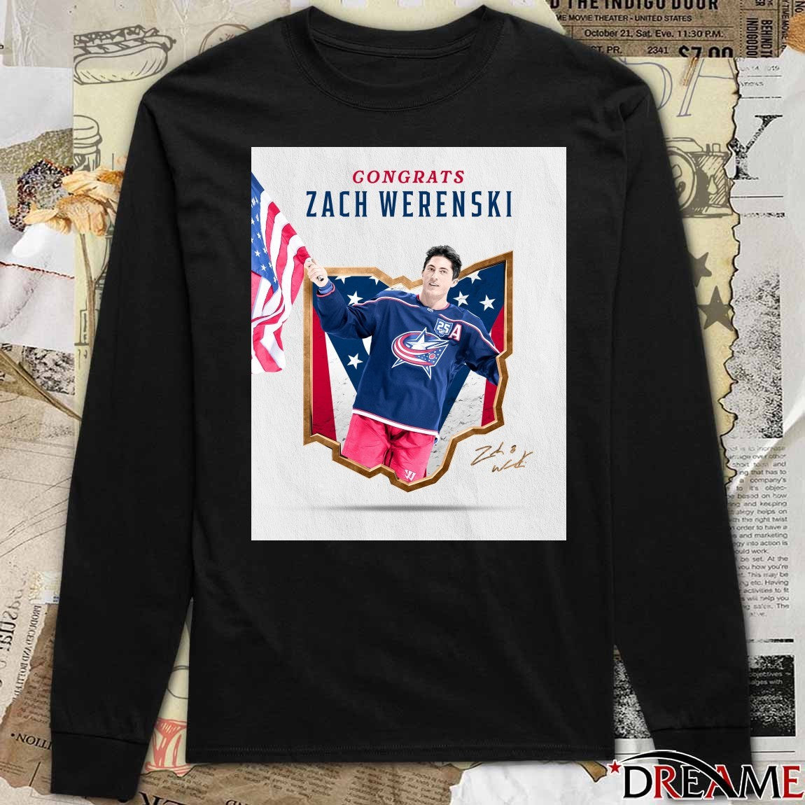 Congrats Zach Werenski Team USA Signature Columbus Blue Jackets Poster t-shirt