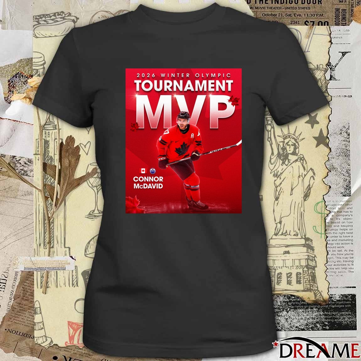 Connor McDavid 2026 Winter Olympic Tournament MVP Milano Cortina 2026 Poster t-shirt
