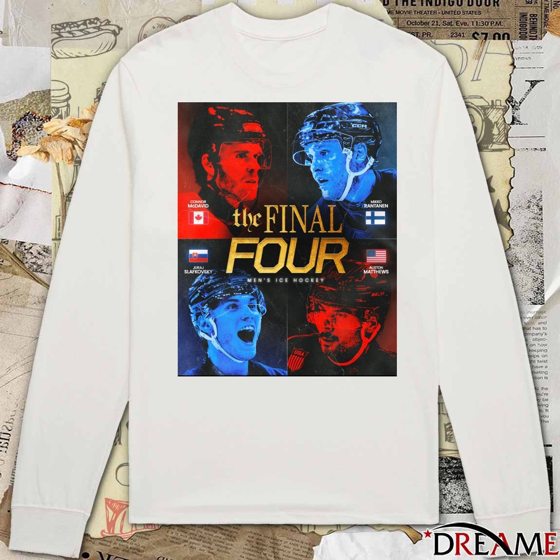 Connor Mcdavid Mikko Rantanen Juraj Slafkovsky Auston Matthews The Final Four Men’s Ice Hockey t-shirt