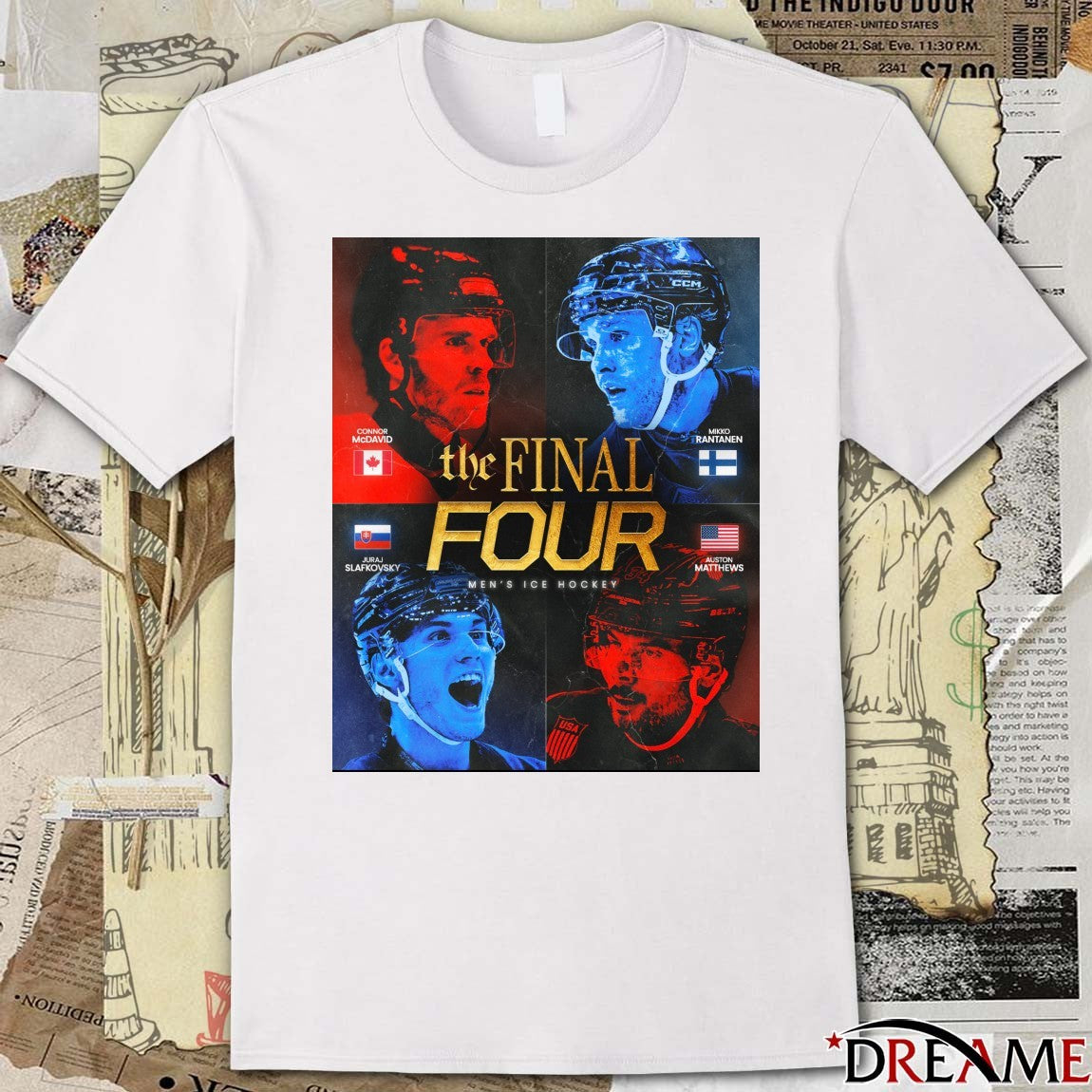 Connor Mcdavid Mikko Rantanen Juraj Slafkovsky Auston Matthews The Final Four Men’s Ice Hockey t-shirt
