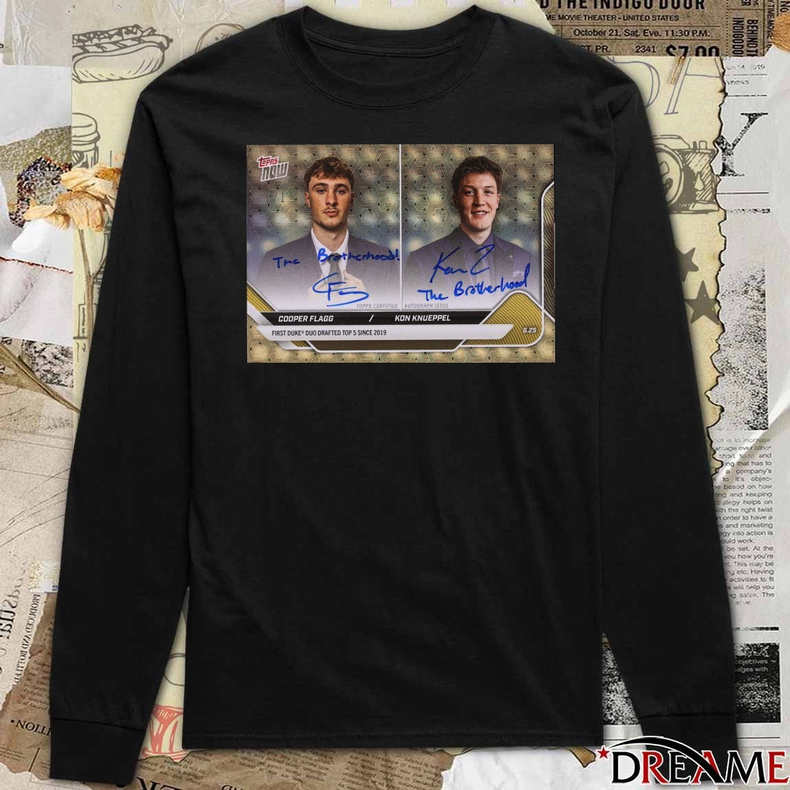 Cooper Flagg Kon Knueppel First Duke Duo Drafted Top 5 Since 2019 Signatures Topps t-shirt