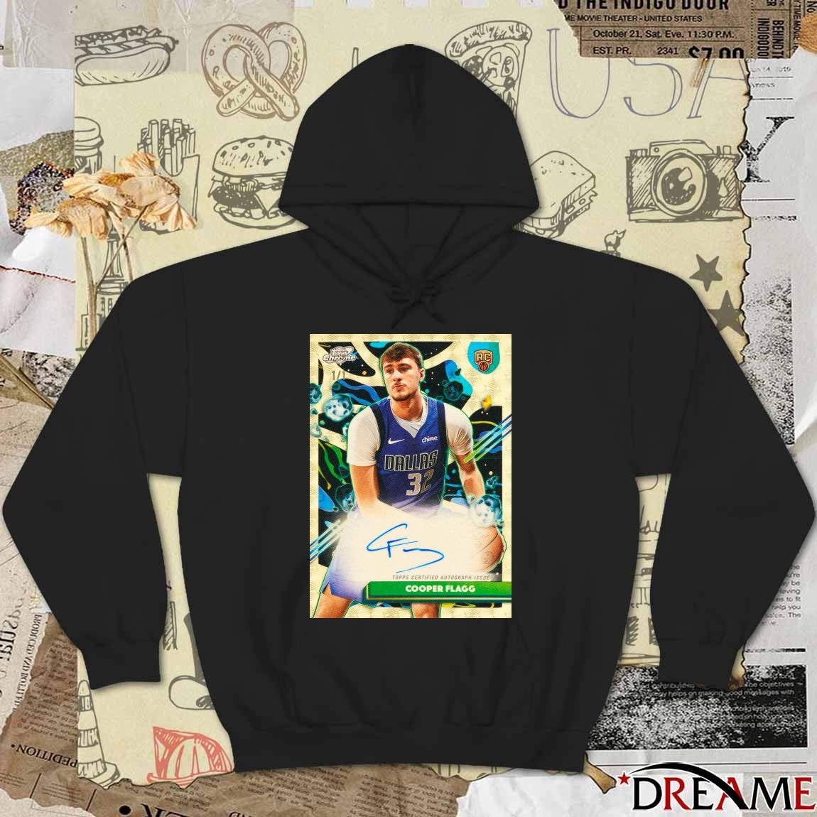 Cooper Flagg Topps Cosmic Chrome Basketball Card Signature t-shirt
