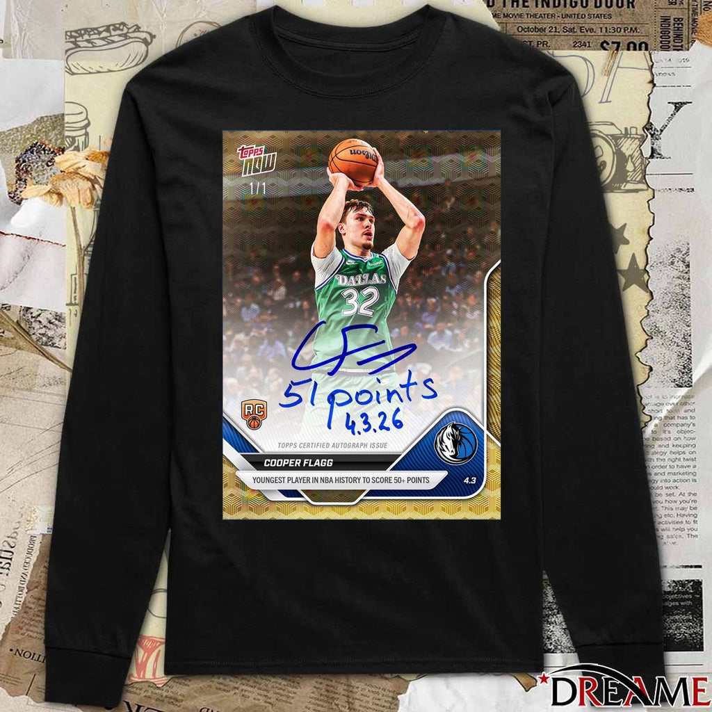 Cooper Flagg Youngest Player In NBA History To Score 50+ Points Topps Poster t-shirt