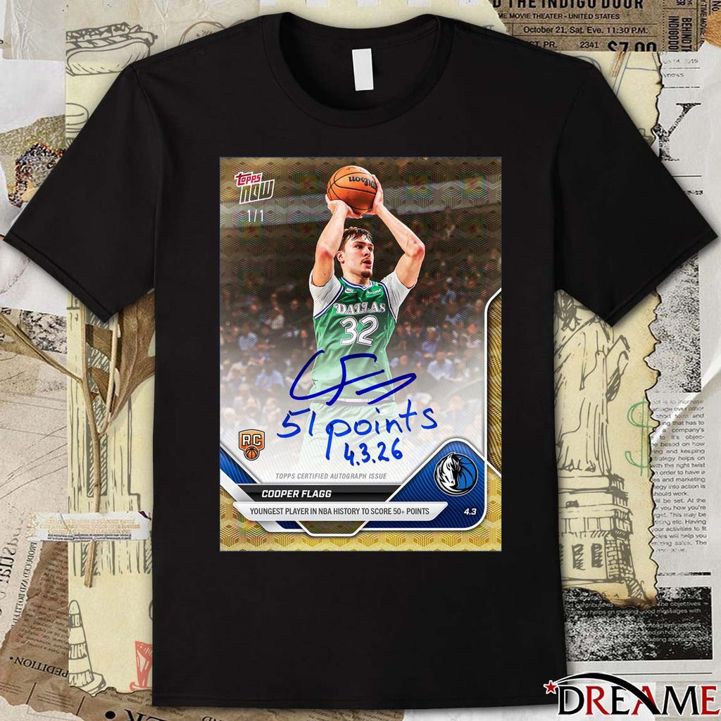 Cooper Flagg Youngest Player In NBA History To Score 50+ Points Topps Poster t-shirt