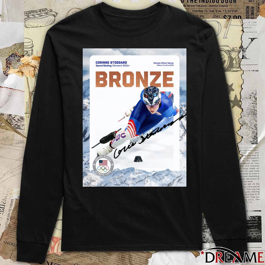 Corinne Stoddard Speed Skating Women’s 1500m Bronze Medal Olympic Winter Games Milano Cortina 2026 t-shirt