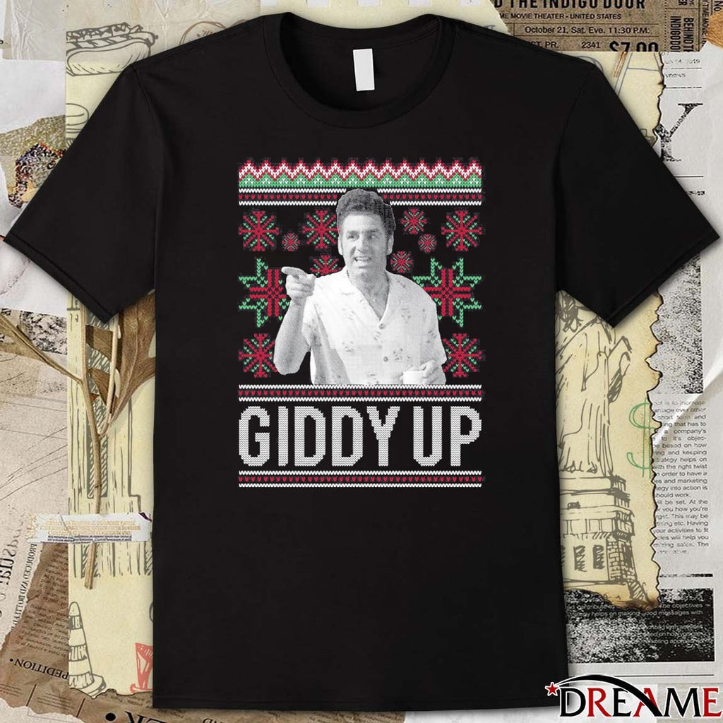 Cosmo Kramer Giddy Up Ugly Christmas Sweater 2025 t-shirt