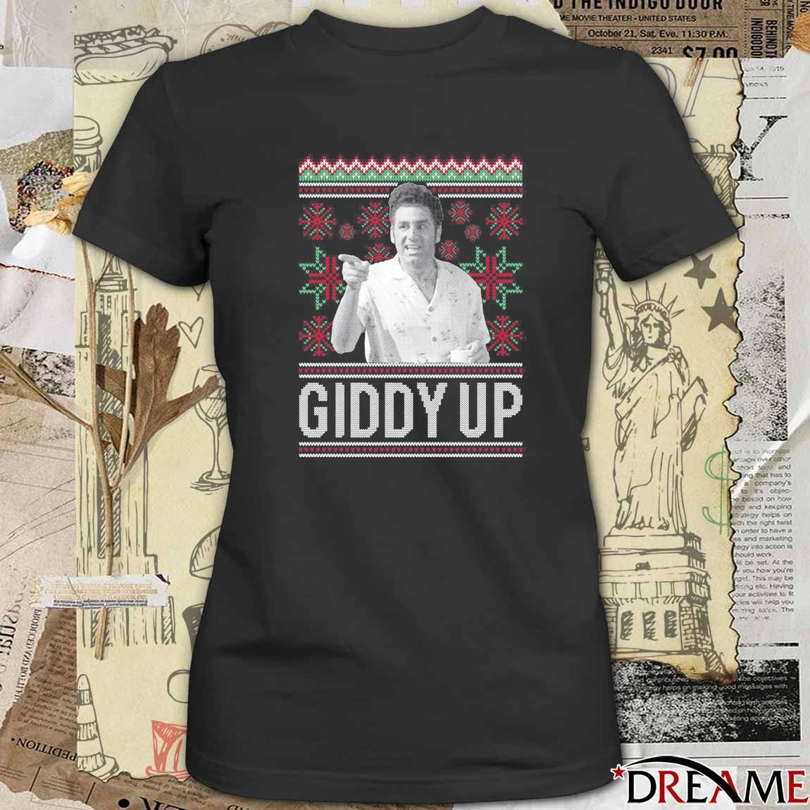 Cosmo Kramer Giddy Up Ugly Christmas Sweater 2025 t-shirt