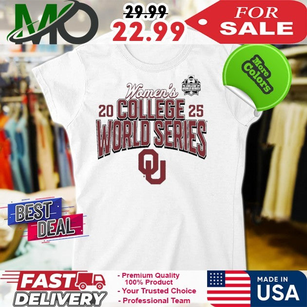 Crimson Oklahoma Sooners 2025 NCAA Softball Women’s College World Series Fan Cut Off Logo Shirt