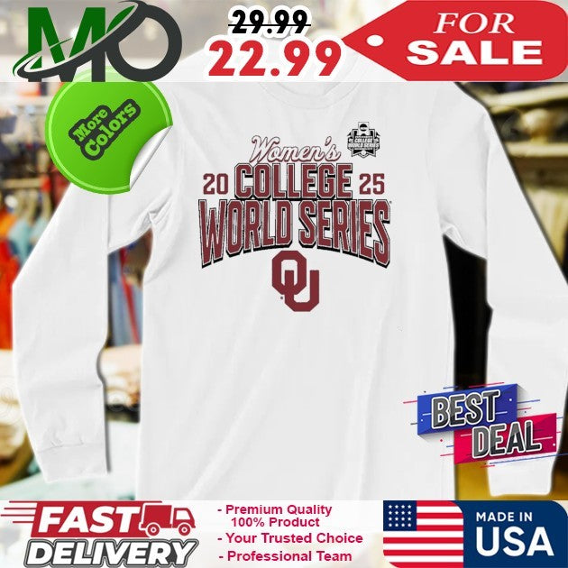 Crimson Oklahoma Sooners 2025 NCAA Softball Women’s College World Series Fan Cut Off Logo Shirt