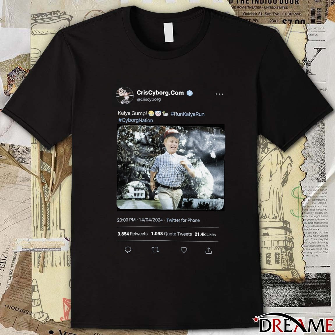 CrisCyBorg.Com Kalya Gump Run Kalya Run Cyborg Nation Meme t-shirt