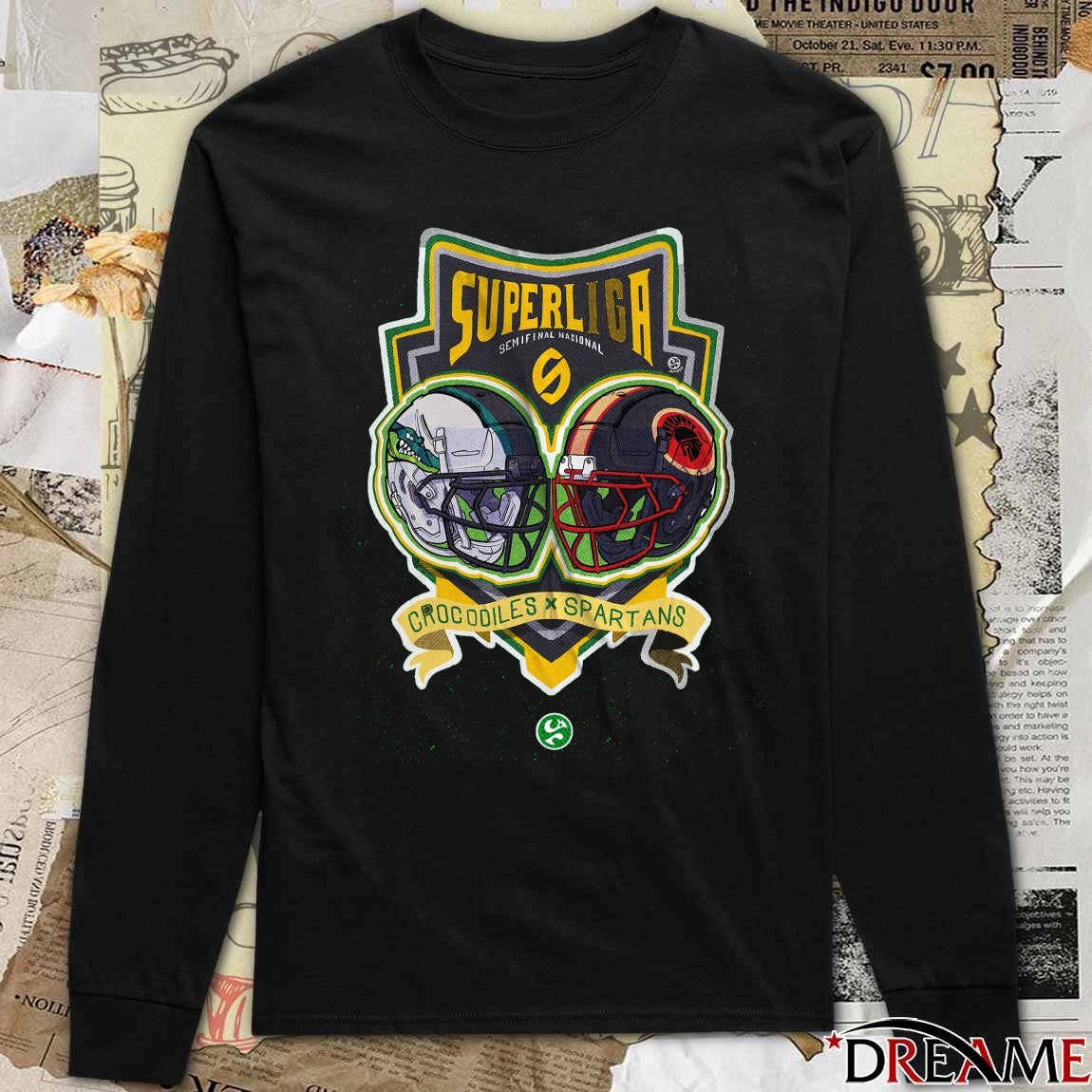 Crocodiles Vs Spartans Superliga Semifinal Nacional 2025 Helmet Logo t-shirt