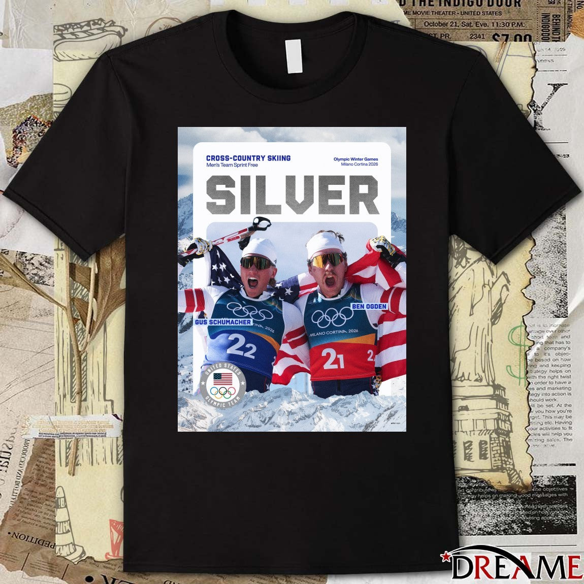 Cross-country Skiing Olympic Winter Games Milano Cortina 2026 Silver Medal Ben Ogden And Gus Schumacher t-shirt