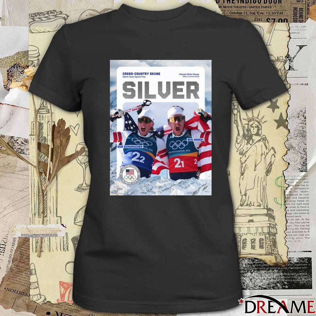Cross-country Skiing Olympic Winter Games Milano Cortina 2026 Silver Medal Ben Ogden And Gus Schumacher t-shirt