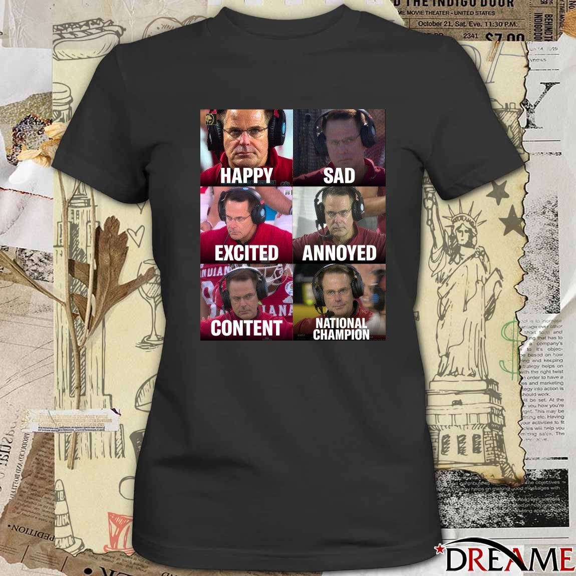 Curt Cignetti Happy Sad Excited Annoyed Content National Champion Meme t-shirt