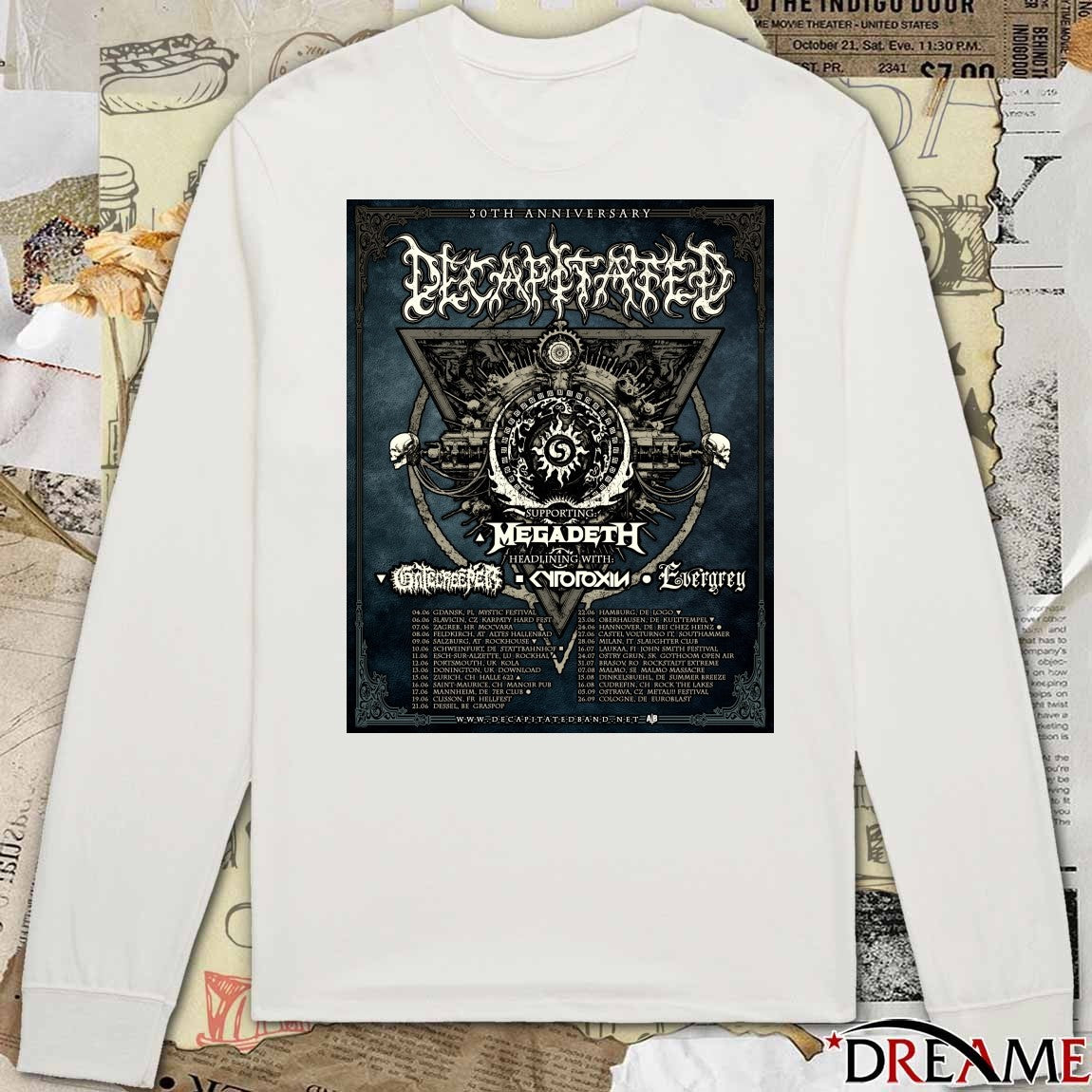 DECAPITATED 30th Anniversary Summer Tour Festivals 04 06 2026 Poland Gdańsk Poster t-shirt