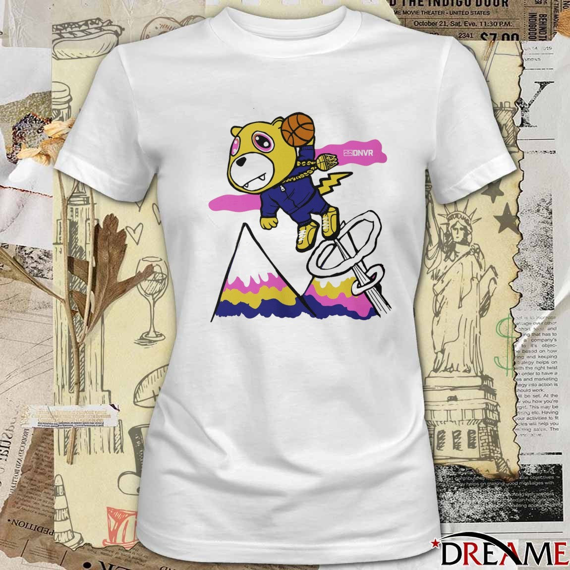 DNVR Flying Mascot Denver Nuggets Basketball t-shirt