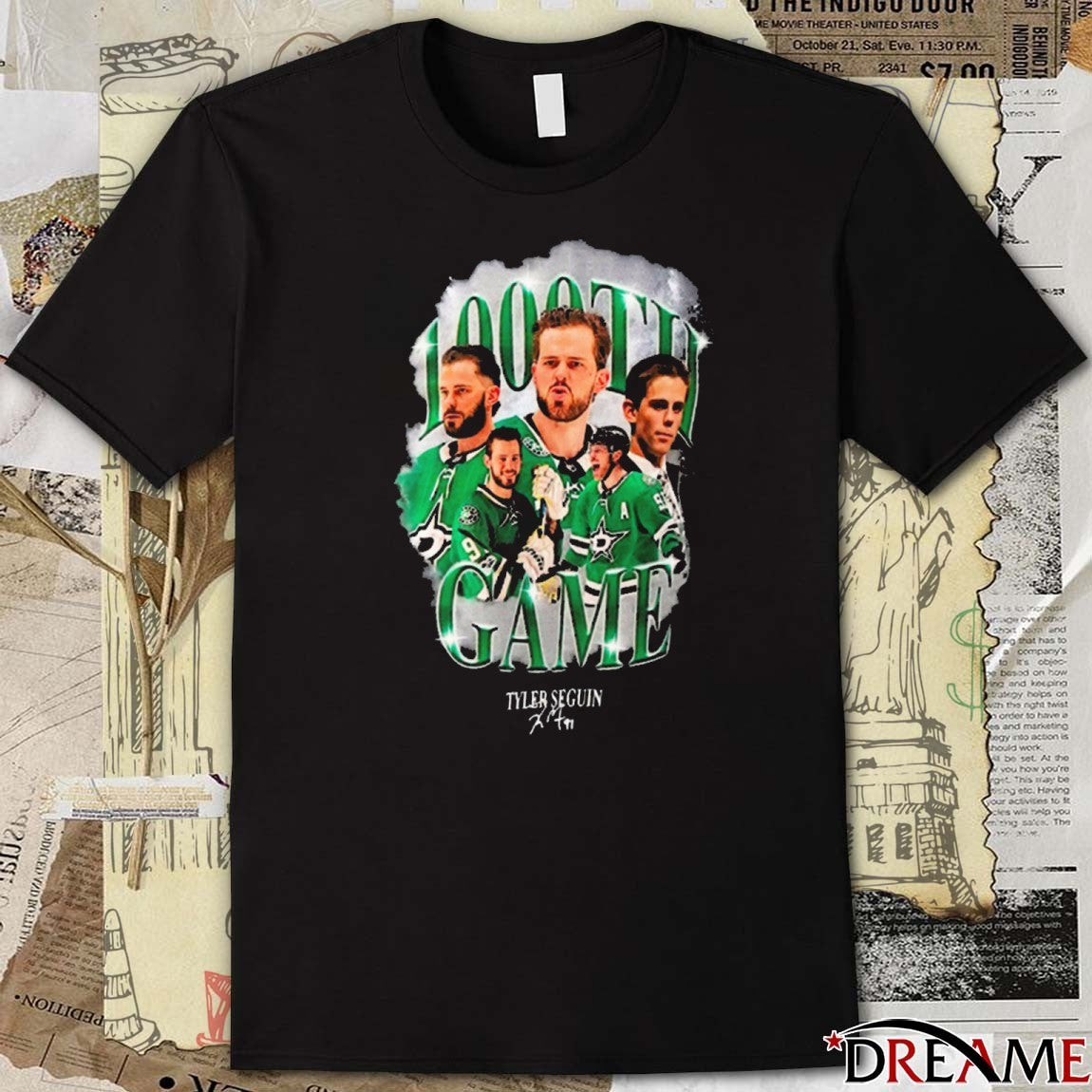 Dallas Stars Hockey Tyler Seguin 1,000th Game Players t-shirt