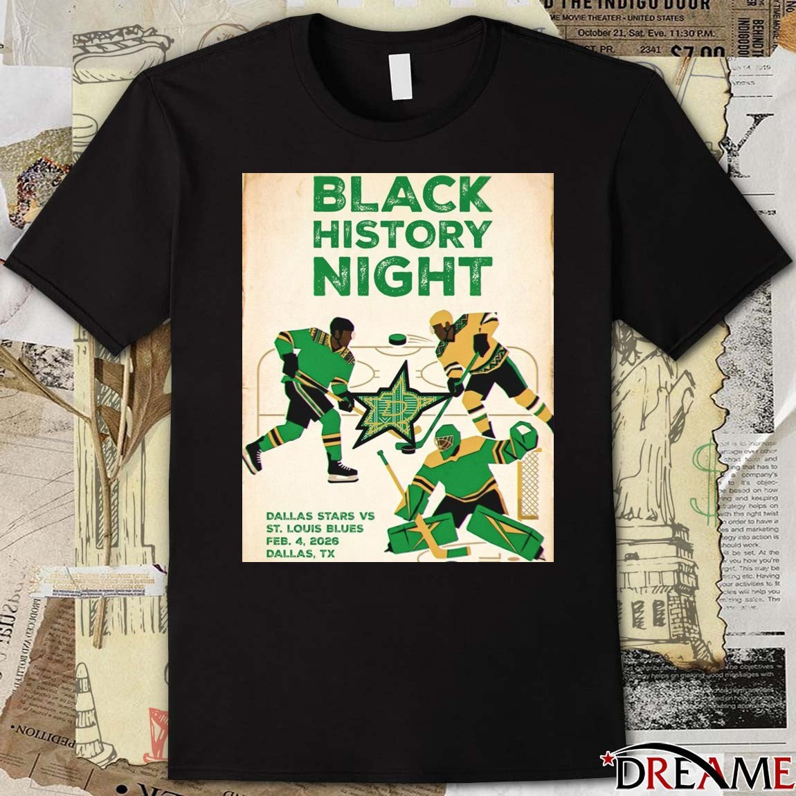 Dallas Stars Vs St Louis Blues Black History Night February 4 2026 Poster t-shirt