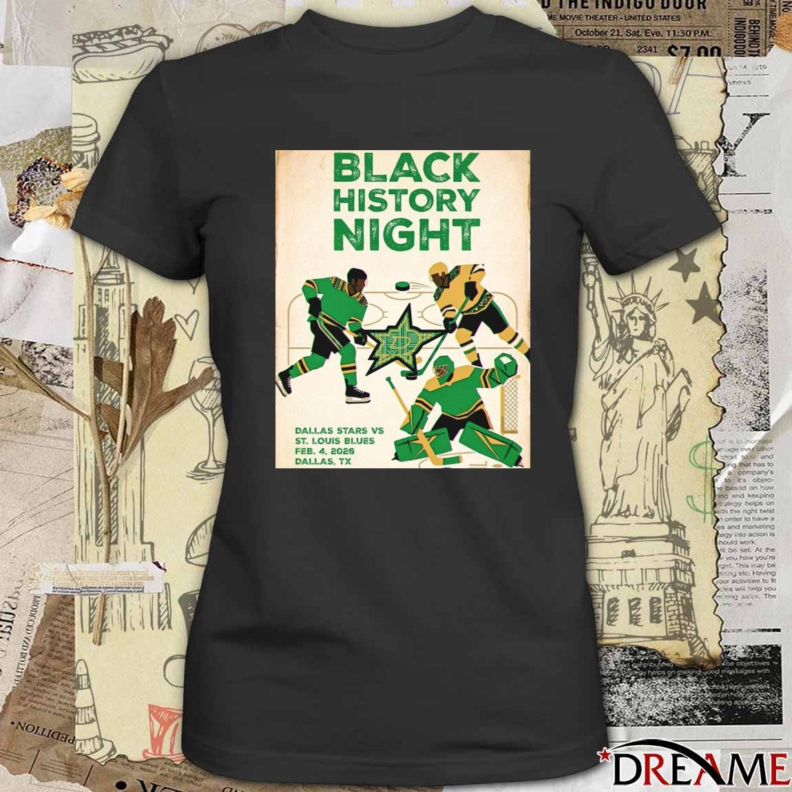 Dallas Stars Vs St Louis Blues Black History Night February 4 2026 Poster t-shirt
