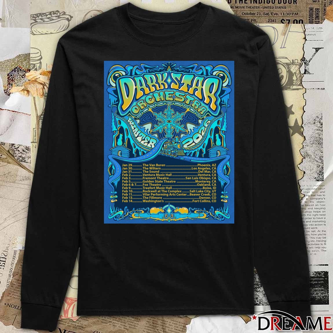 Dark Star Orchestra Welcome Winter Tour 2026 1 29 Phoenix AZ 1 30 Los Angeles CA Poster t-shirt