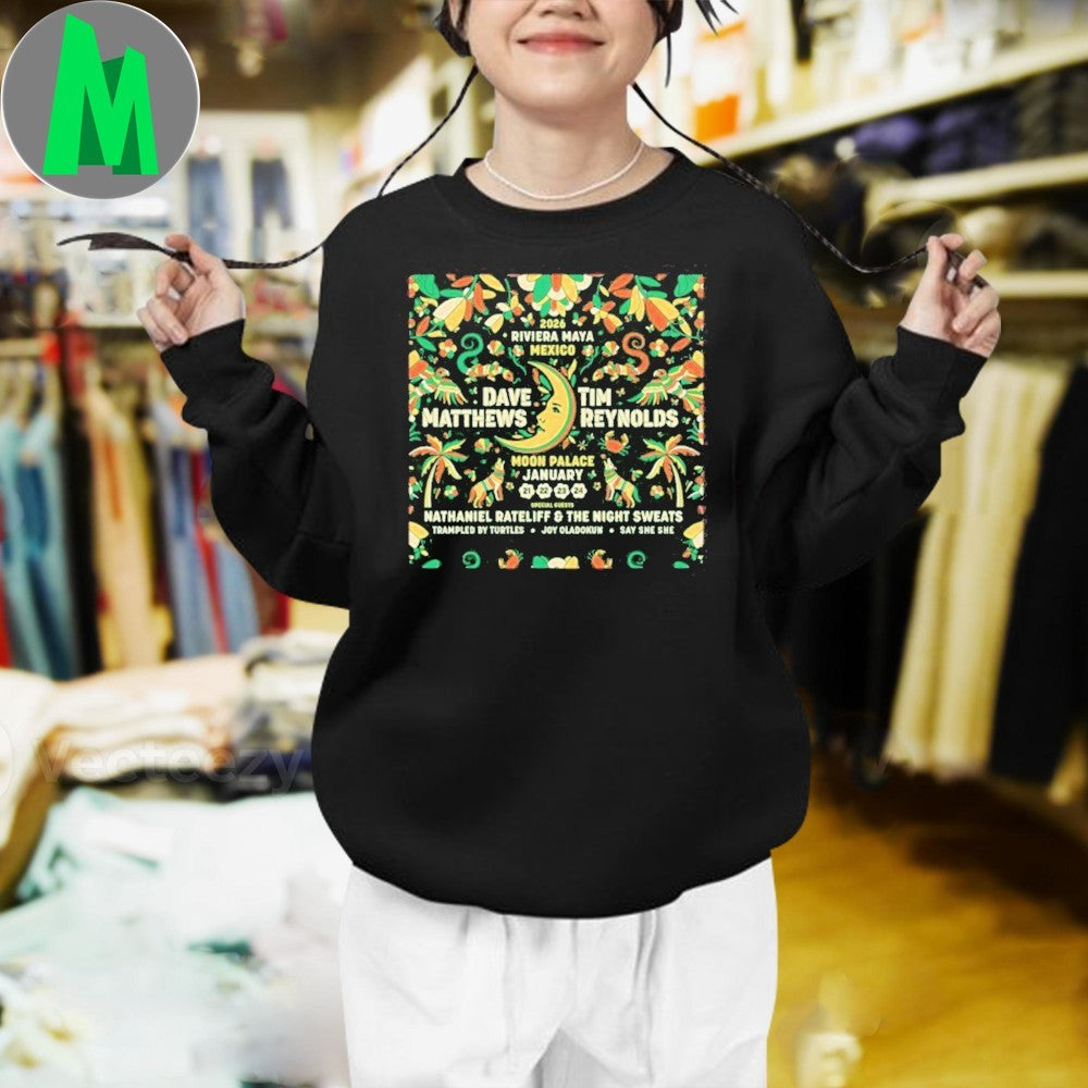 Dave Matthews Tim Reynolds Riviera Maya Mexico 2026 Moon Palace Concert Event Fan T-Shirt