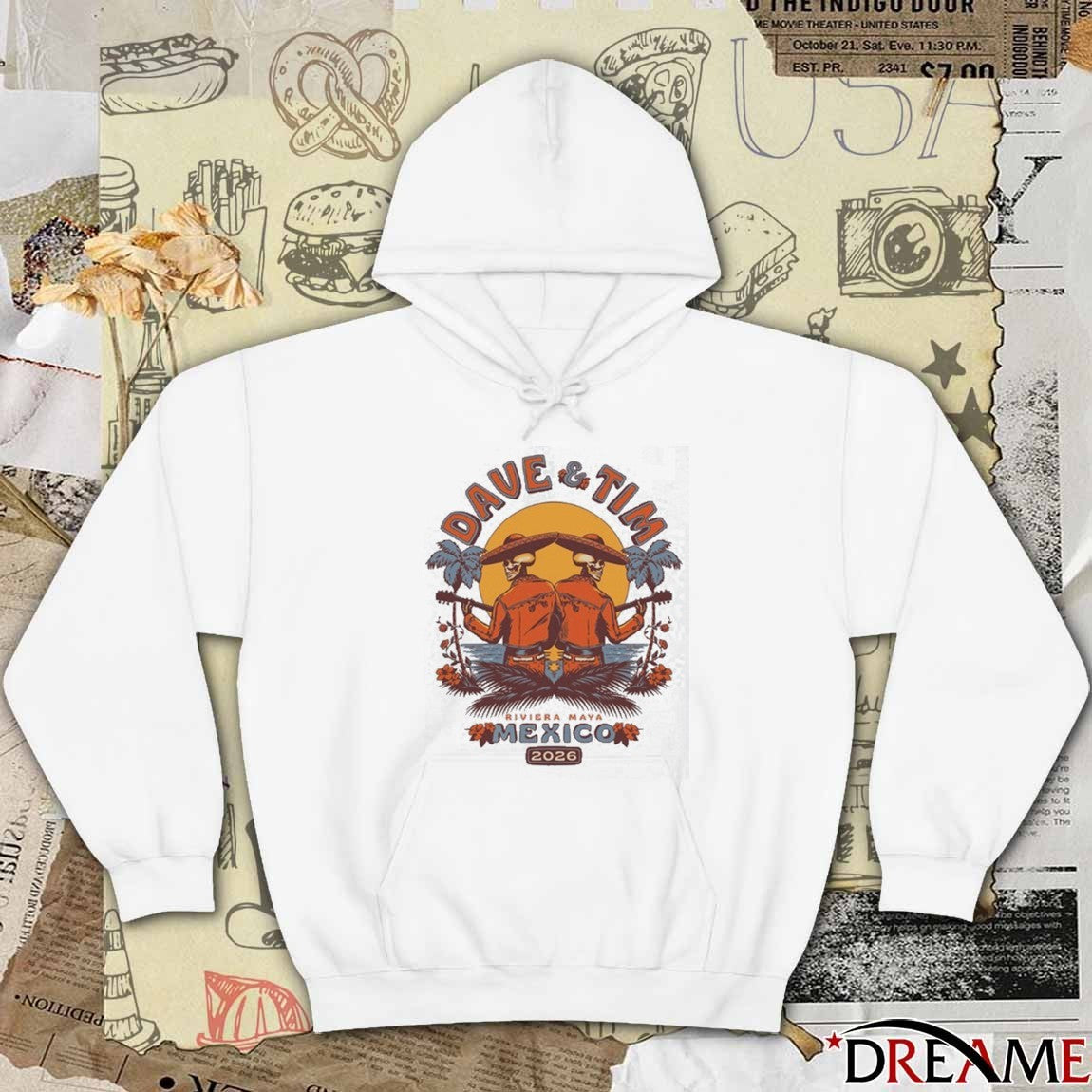 Dave Matthews and Tim Reynolds Mexico Concerts 2026 Skeletons t-shirt