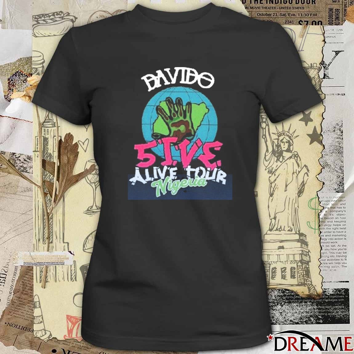 Davido 5ive Alive Tour Nigeria 2025 t-shirt