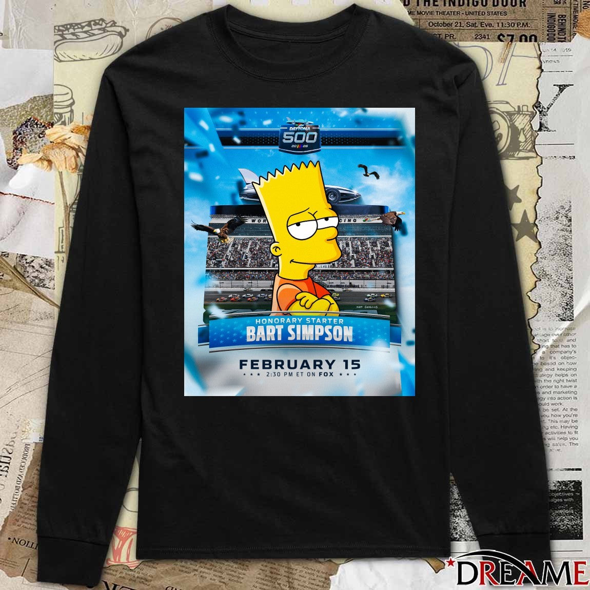 Daytona 500 Honorary Starter Bart Simpson February 15 Poster t-shirt