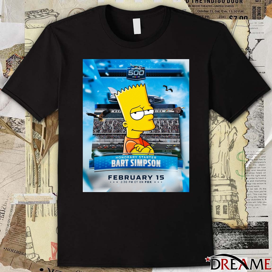 Daytona 500 Honorary Starter Bart Simpson February 15 Poster t-shirt