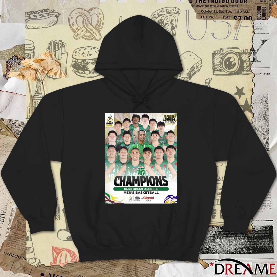 De La Salle Green Archers Men’s Basketball Champions UAAP Season 88 Poster t-shirt
