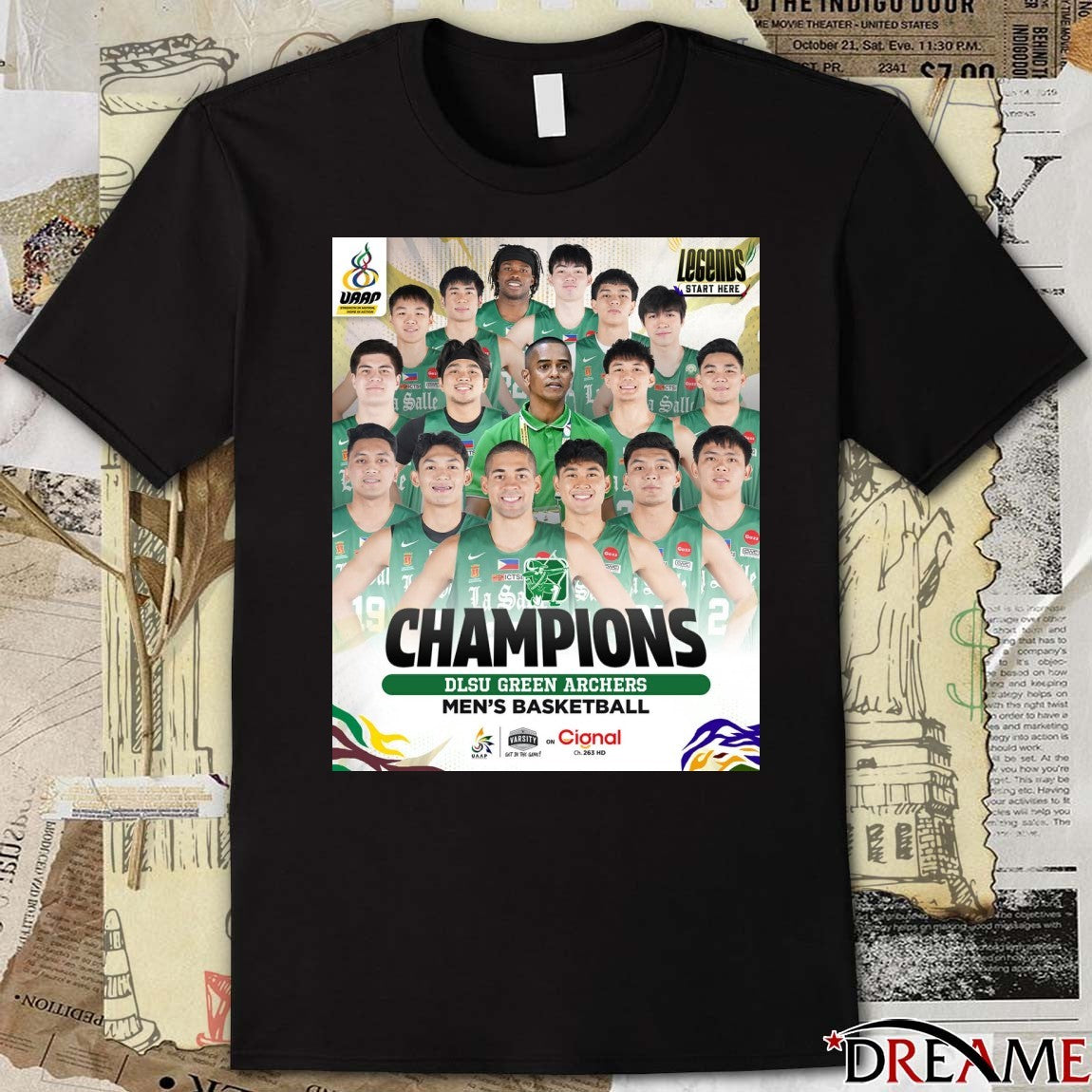 De La Salle Green Archers Men’s Basketball Champions UAAP Season 88 Poster t-shirt