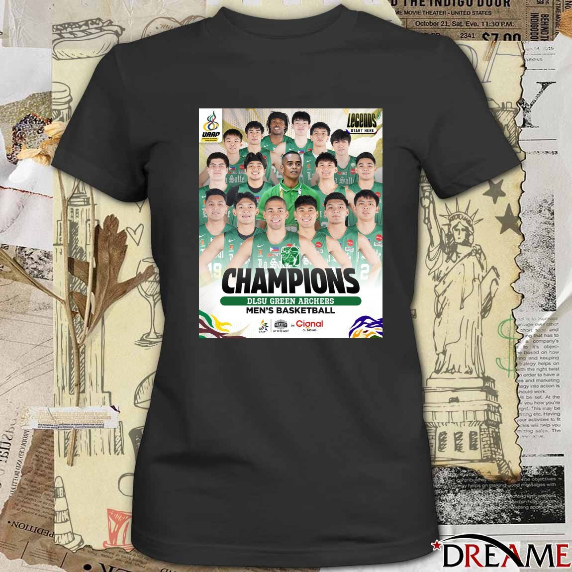De La Salle Green Archers Men’s Basketball Champions UAAP Season 88 Poster t-shirt