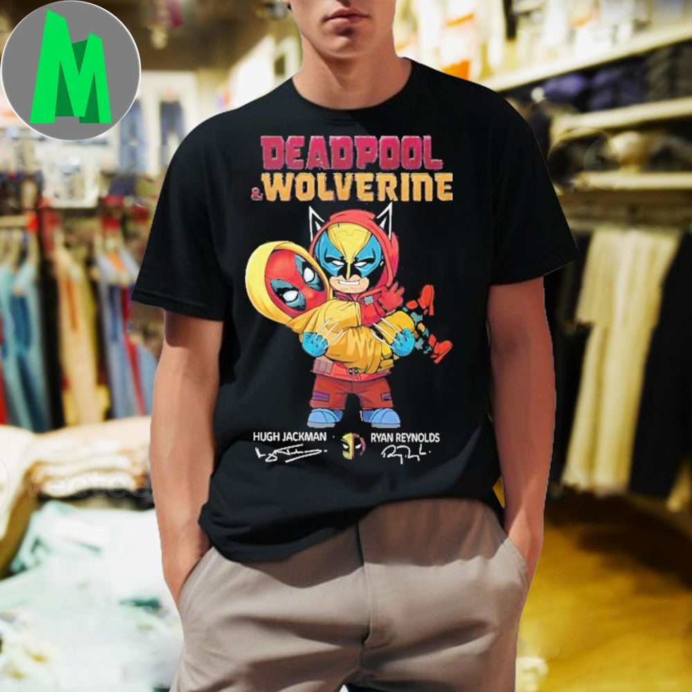 Deadpool & Wolverine Hugh Jackman x Ryan Reynolds Signature Unisex T-Shirt