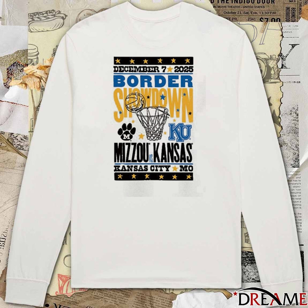 December 7 2025 Border Showdown Kansas Jayhawks vs Missouri Tigers Basketball Kansas City MO t-shirt