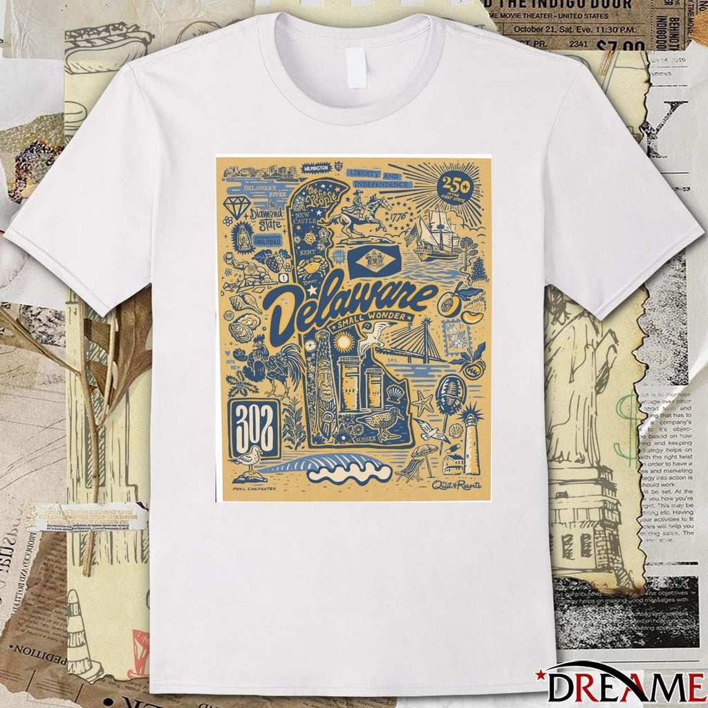 Delaware 250th Anniversary Small Wonder Delaware River The Diamond State Underground Railroad Poster t-shirt