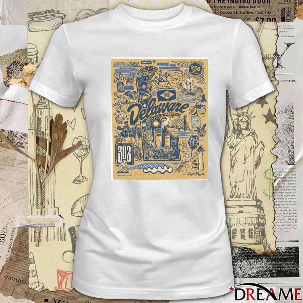 Delaware 250th Anniversary Small Wonder Delaware River The Diamond State Underground Railroad Poster t-shirt